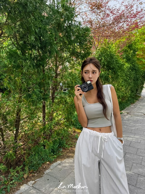 方領滾邊棉質BRA背心
